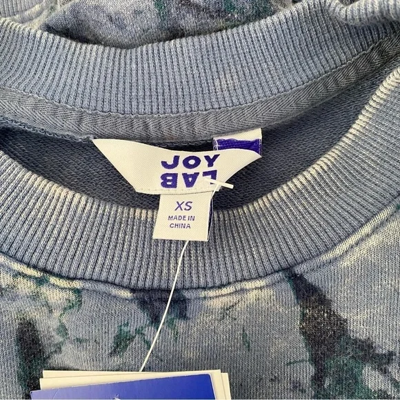 Women’s Tie-Dye Crop Sweater Blue JoyLab Size XS - Picture 5 of 7